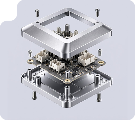Two halves of a mold for manufacturing electronic device housings